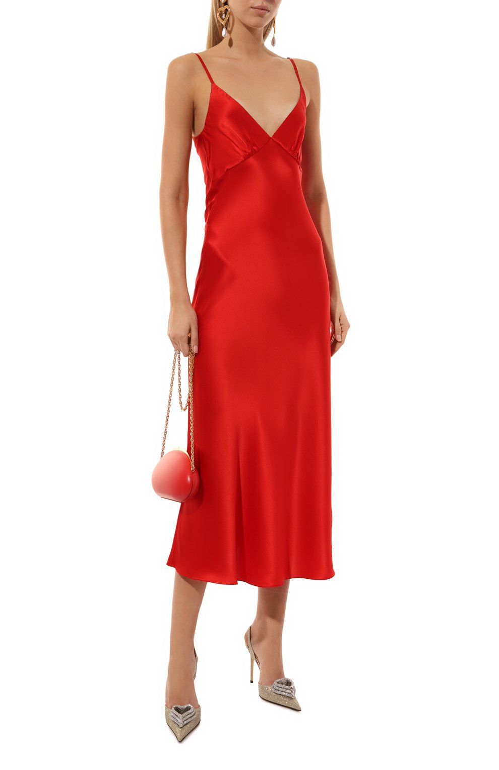 Шелковое платье LESYANEBO красного цвета по цене 72000 руб., арт. LN06H-475_TIN, фото 2 Шелковое платье LESYANEBO, арт. LN06H-475_TIN, фото 2
