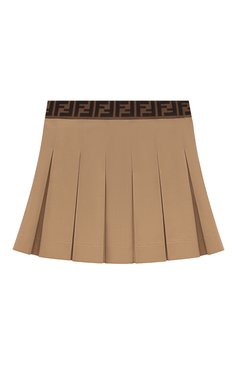 Детская хлопковая юбка FENDI бежевого цвета, арт. JFE124/ADEH/3-6 | Фото 2 (Материал внешний: Хлопок; Материал сплава: Проставлено; Нос: Не проставлено; Случай: Повседневный; Ростовка одежда: 5 лет | 110 см, 6 лет | 116 см)