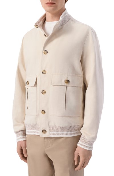 Бомбер изо льна и хлопка PAUL&SHARK, арт. 26412082, фото 3