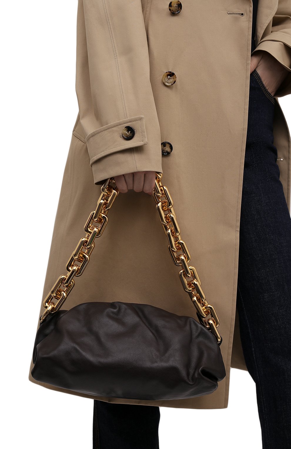 Сумка chain pouch BOTTEGA VENETA темно-коричневого цвета по цене 287000 руб., арт. 620230/VCP40, фото 2 Сумка chain pouch BOTTEGA VENETA, арт. 620230/VCP40, фото 2