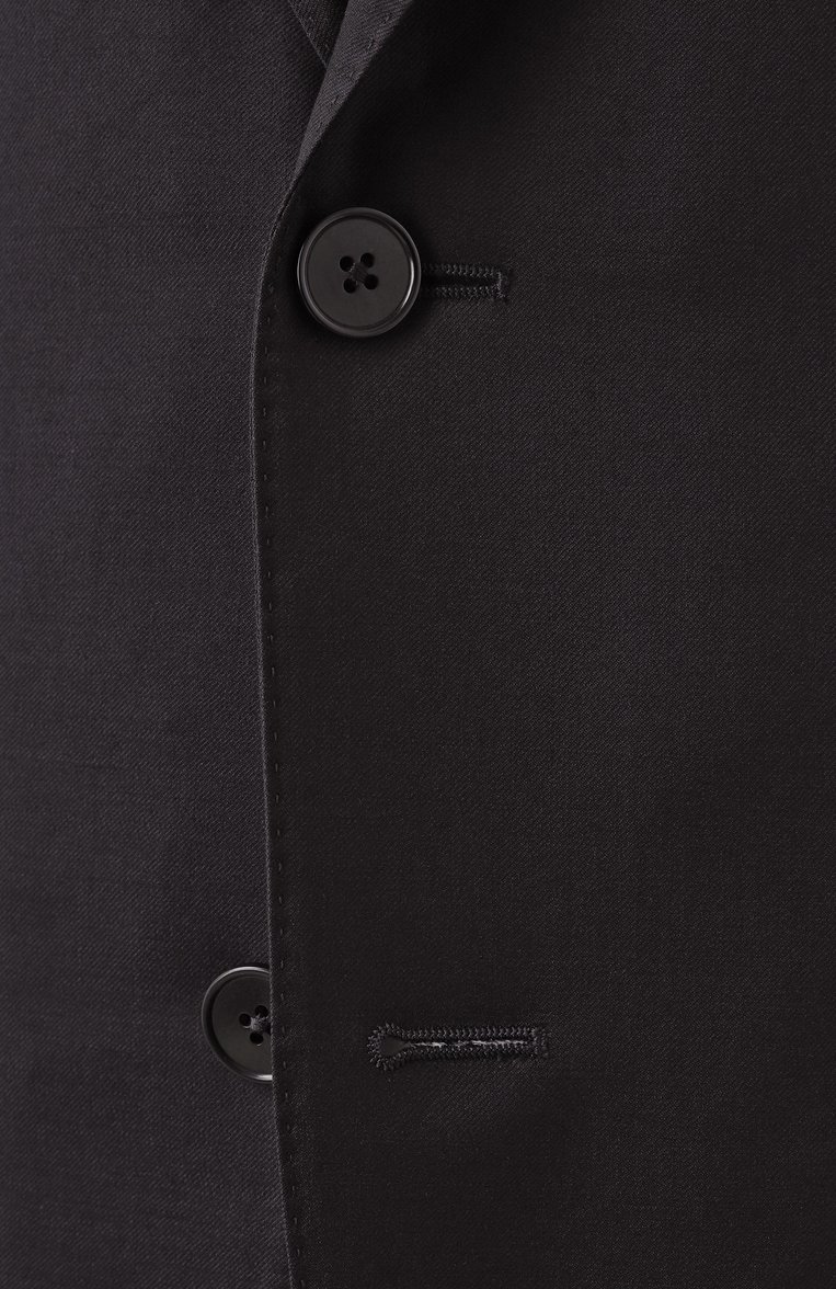 Мужской шерстяной костюм ZEGNA черного цвета, арт. 221225/C19502 | Фото 8 (Рукава: Длинные; Материал внешний: Шерсть; Стили: Классический; Костюмы М: Однобортный)