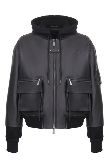 Мужской кожаный бомбер OFF-WHITE, арт. 0MJA13SS26LEA001