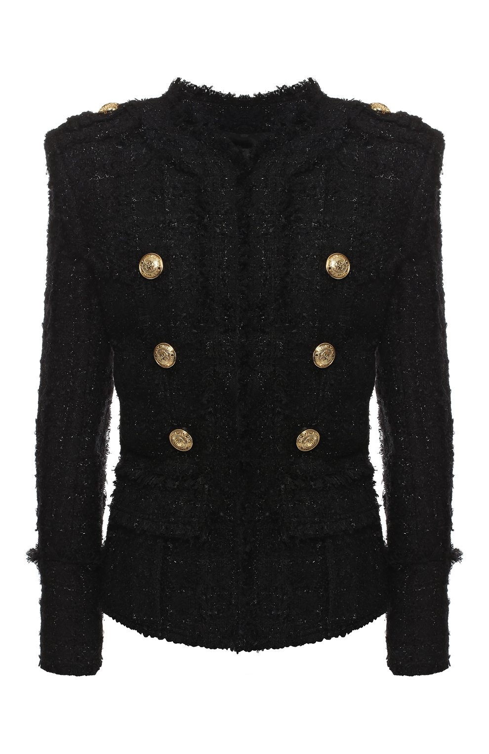 Буклированный жакет BALMAIN черного цвета по цене 358000 руб., арт. RF17211/C076, фото 1 Буклированный жакет BALMAIN, арт. RF17211/C076, фото 1
