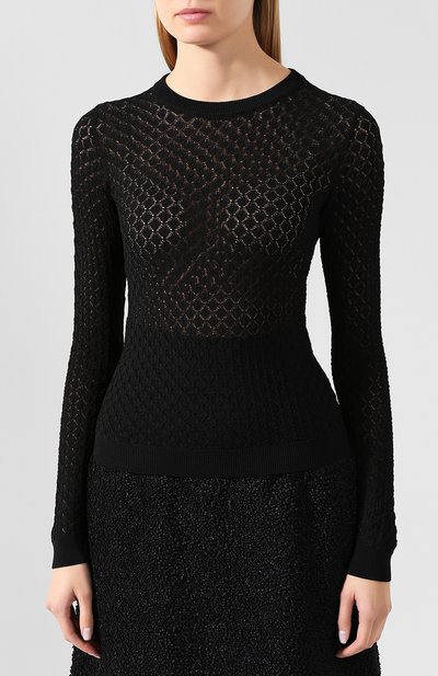 Пуловер из вискозы DOLCE & GABBANA черного цвета по цене 85700 руб., арт. FX455T/JAIC0, фото 3 Пуловер из вискозы DOLCE & GABBANA, арт. FX455T/JAIC0, фото 3