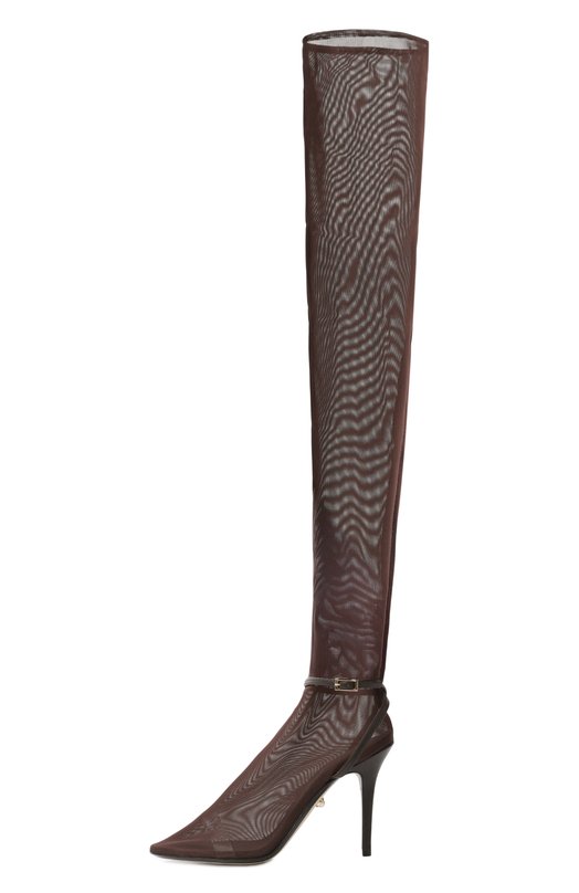 Текстильные ботфорты Edith 95 Alevi Milano L26S9001.R.0116452/NET Коричневый  L26S9001.R.0116452/NET Фото 4