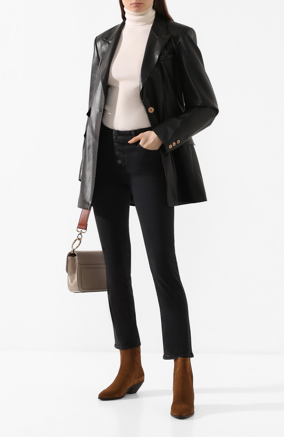 Жакет NANUSHKA черного цвета по цене 99100 руб., арт. CANCUN_BLACK_VEGAN LEATHER, фото 2 Жакет NANUSHKA, арт. CANCUN_BLACK_VEGAN LEATHER, фото 2