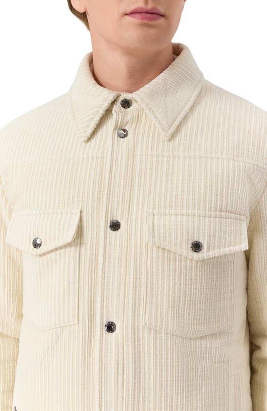 Хлопковая куртка-рубашка Dolce & Gabbana G9BRET/FUVLK Кремовый  G9BRET/FUVLK Фото 5