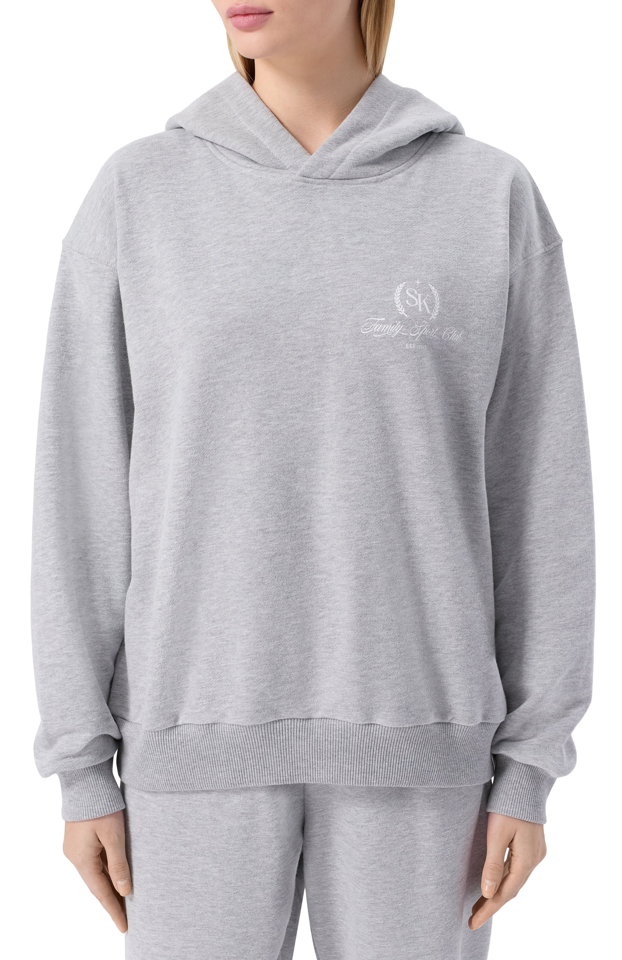 Хлопковый костюм SASHA KIM серого цвета по цене 43900 руб., арт. SK-00001687, фото 2 Хлопковый костюм SASHA KIM, арт. SK-00001687, фото 2