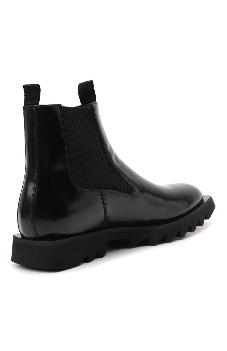 Мужские кожаные челси ATTIMONELLI'S черного цвета, арт. AA642 | Фото 4 (Материал внутренний: Натуральная кожа; Материал сплава: Проставлено; Материал утеплителя: Без утеплителя; Подошва: Плоская; Драгоценные камни: Проставлено; Мужское Кросс-КТ: Сапоги-обувь, Челси-обувь)