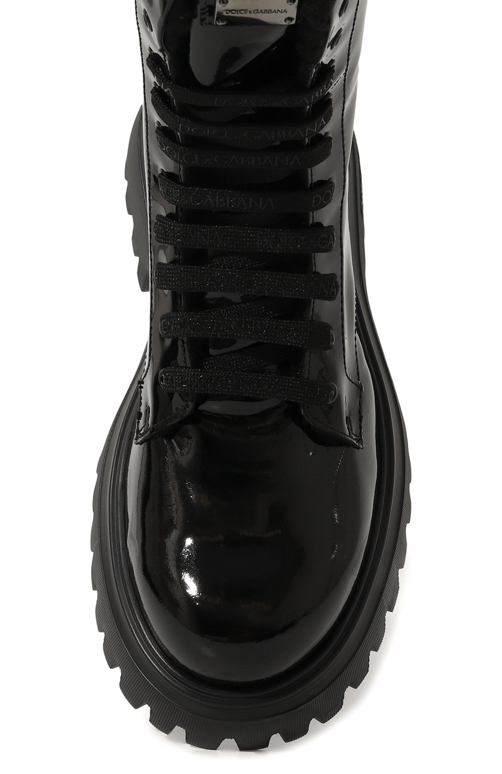 Кожаные ботинки DOLCE & GABBANA черного цвета по цене 56550 руб., арт. D11220/A3B70/37-39, фото 4 Кожаные ботинки DOLCE & GABBANA, арт. D11220/A3B70/37-39, фото 4