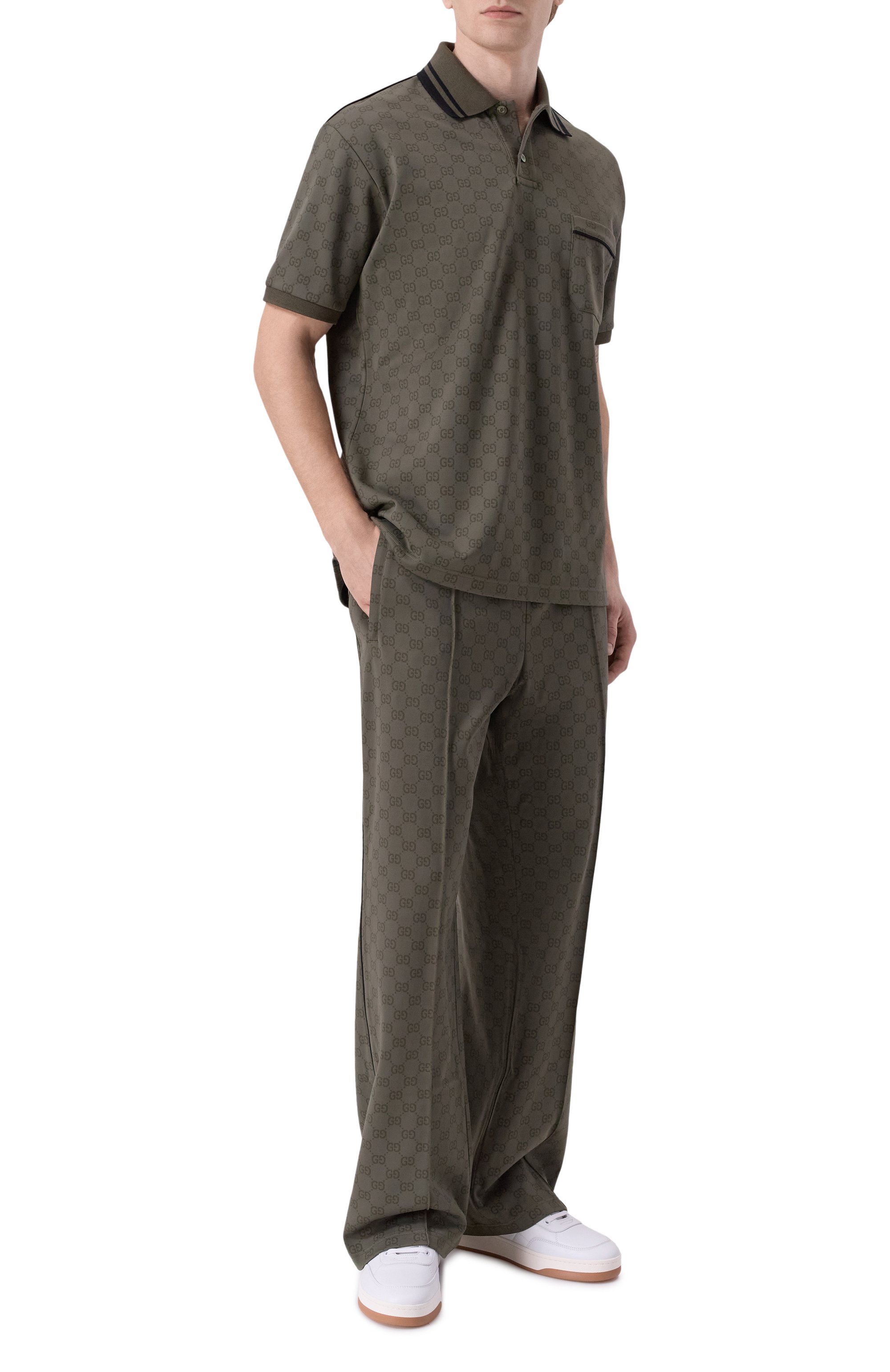 Поло GUCCI хаки цвета по цене 147000 руб., арт. 806242/XJHHQ, фото 2 Поло GUCCI, арт. 806242/XJHHQ, фото 2