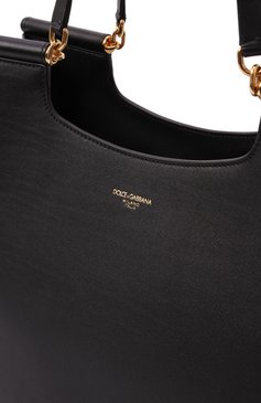 Женская сумка-тоут sicily shopper large DOLCE & GABBANA черного цвета, арт. BB7727/B7321 | Фото 3 (Материал: Натуральная кожа; Материал сплава: Проставлено; Размер: large; Драгоценные камни: Проставлено)