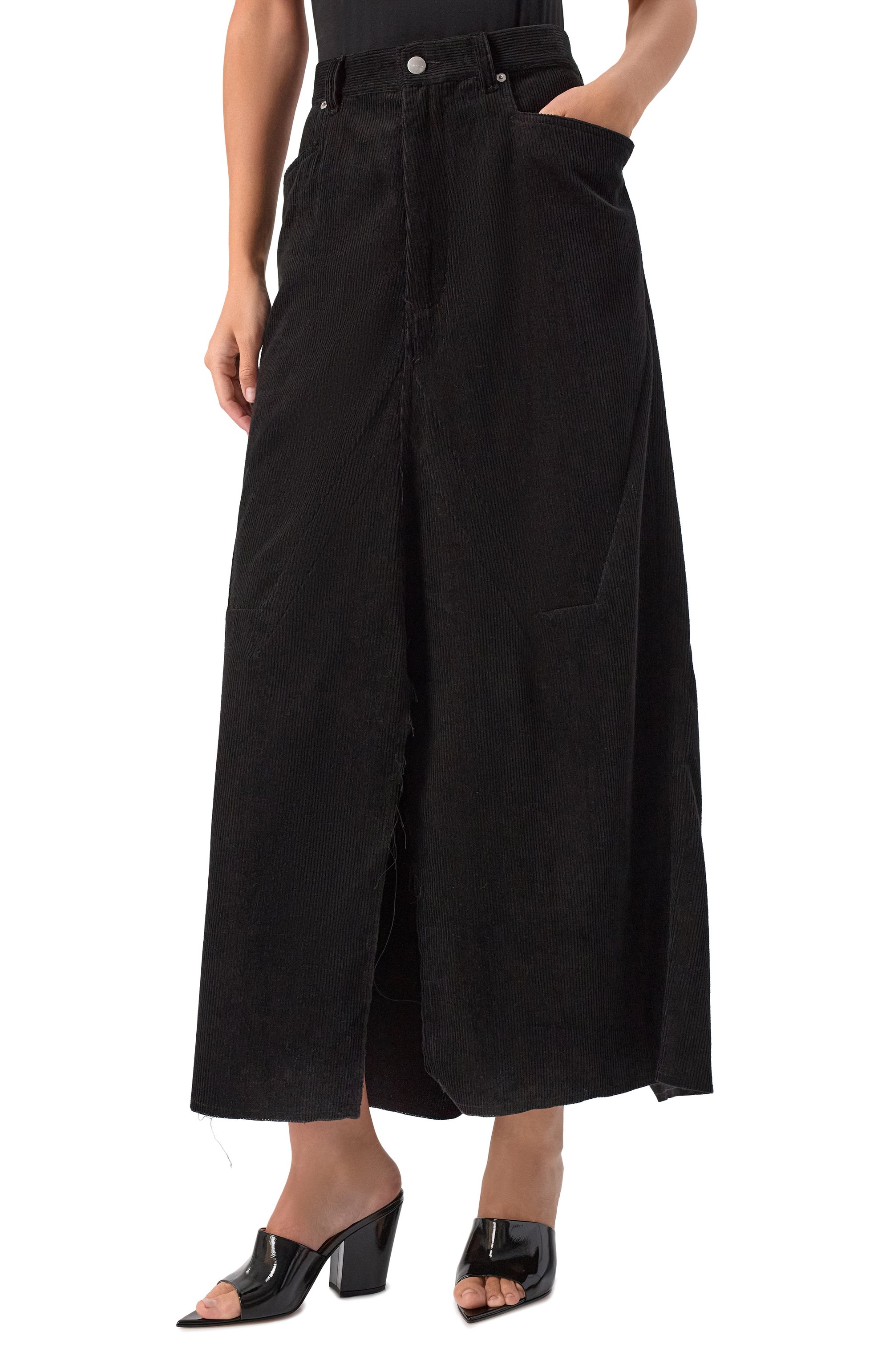 Вельветовая юбка RICK OWENS черного цвета по цене 96550 руб., арт. RP02E4367/MLC9, фото 3 Вельветовая юбка RICK OWENS, арт. RP02E4367/MLC9, фото 3