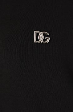 Женский хлопковая толстовка DOLCE & GABBANA черного цвета, арт. F9R80T/GDCDR | Фото 6 (Рукава: Длинные; Материал внешний: Хлопок; Материал сплава: Проставлено; Драгоценные камни: Проставлено; Длина (для топов): Стандартные; Женское Кросс-КТ: Кардиган-одежда; Стили: Спорт-шик)