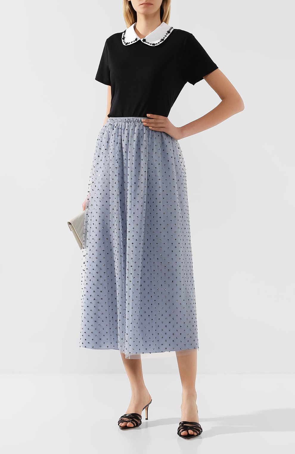 Юбка-миди REDVALENTINO голубого цвета по цене 79450 руб., арт. TR3RA380/4RL, фото 2 Юбка-миди REDVALENTINO, арт. TR3RA380/4RL, фото 2