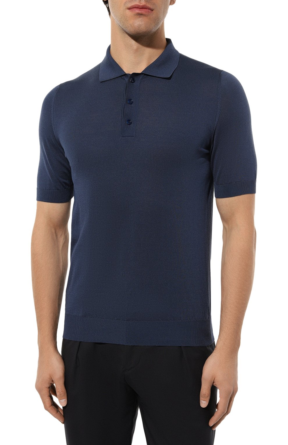 Шелковое поло SVEVO синего цвета по цене 69950 руб., арт. 3500SE23/MP35, фото 3 Шелковое поло SVEVO, арт. 3500SE23/MP35, фото 3