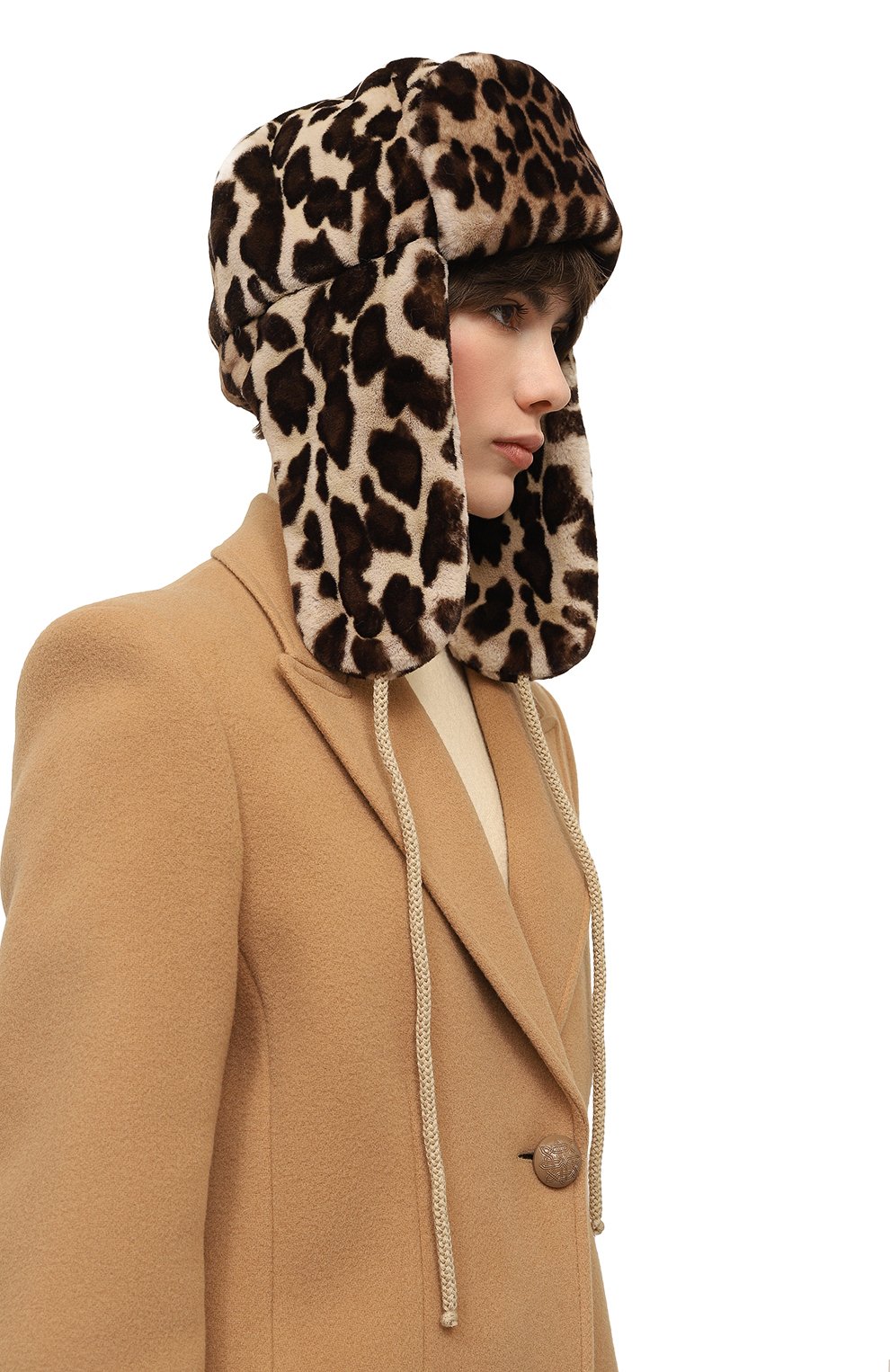 Шапка-ушанка leo FLASHIN леопардового цвета по цене 16630 руб., арт. FF24L, фото 2 Шапка-ушанка leo FLASHIN, арт. FF24L, фото 2