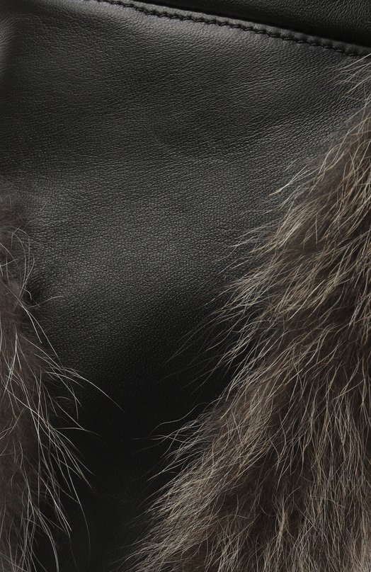 Комбинированная шапка-ушанка Майкл с отделкой из енота FurLand 0201411910004200009 Коричневый  0201411910004200009 Фото 3