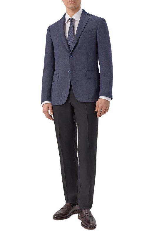 Пиджак из шерсти и шелка Zilli MNP-G2W0S-36071/0001 Синий  MNP-G2W0S-36071/0001 Фото 2