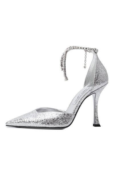 Текстильные туфли stevie 100 JIMMY CHOO серебряного цвета по цене 148500 руб., арт. STEVIE 100/HTJ, фото 4 Текстильные туфли stevie 100 JIMMY CHOO, арт. STEVIE 100/HTJ, фото 4