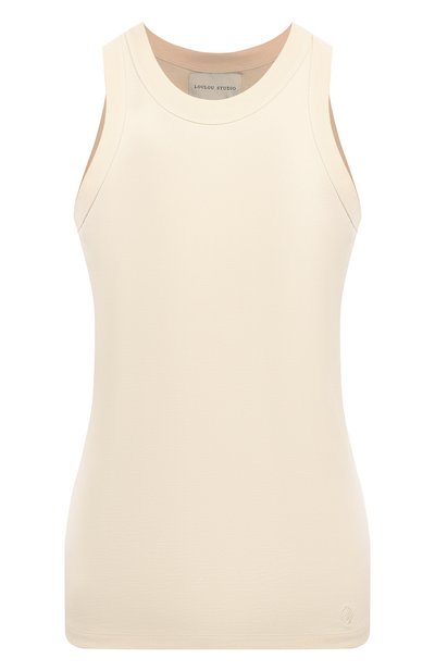 Хлопковая майка LOULOU DE SAISON кремового цвета по цене 8230 руб., арт. P0S0, фото 1 Хлопковая майка LOULOU DE SAISON, арт. P0S0, фото 1