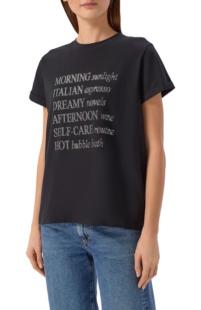 Хлопковая футболка с отделкой стразами SEVEN LAB, арт. CTR1.01.900.258.155, фото 3