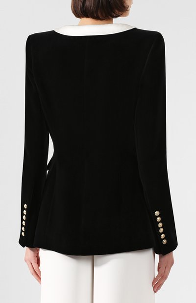 Хлопковый жакет BALMAIN черно-белого цвета по цене 597500 руб., арт. SF17766/155C, фото 4 Хлопковый жакет BALMAIN, арт. SF17766/155C, фото 4