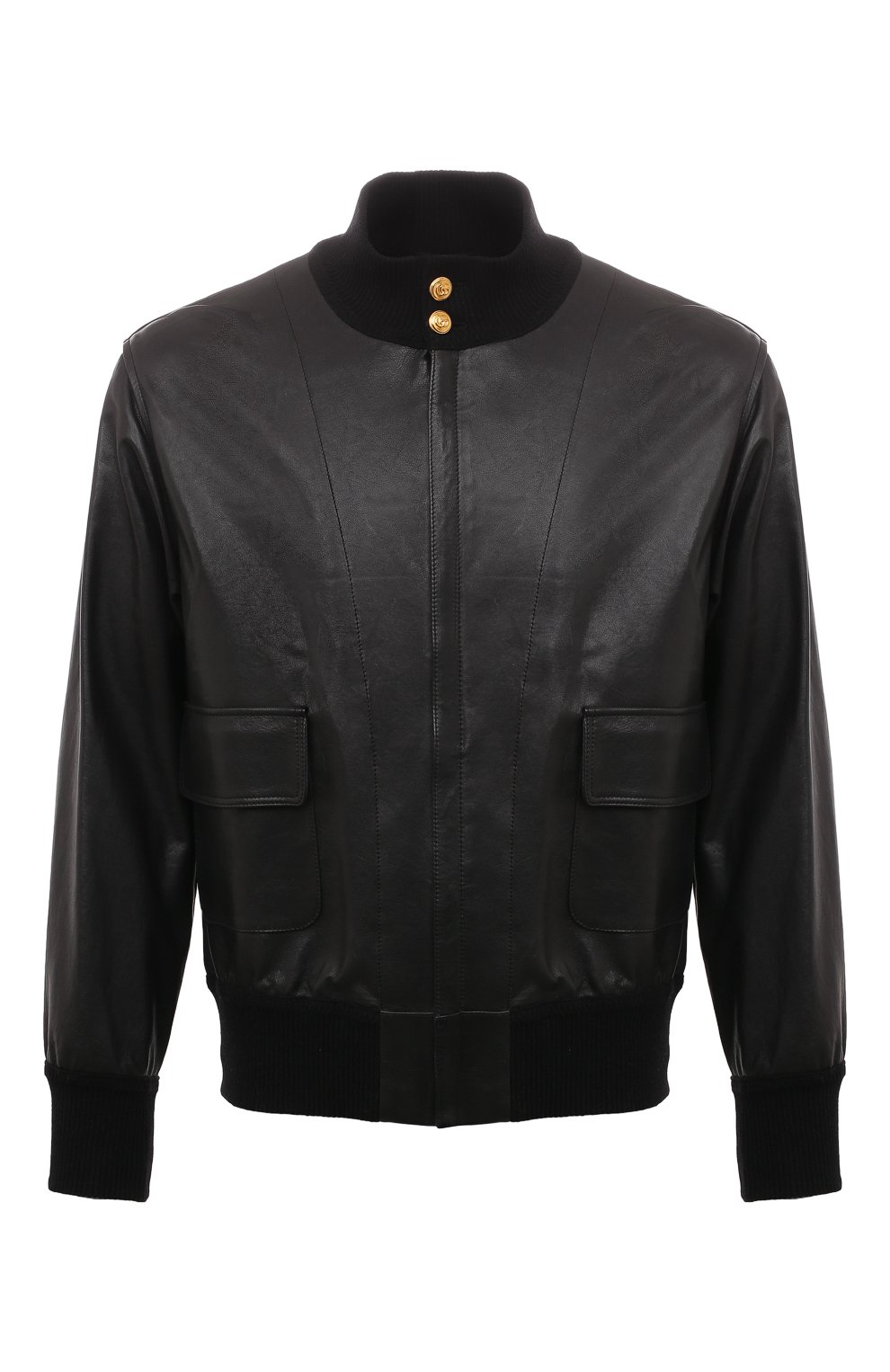Кожаный бомбер GUCCI черного цвета по цене 403200 руб., арт. 621460 XNAKP, фото 1 Кожаный бомбер GUCCI, арт. 621460 XNAKP, фото 1