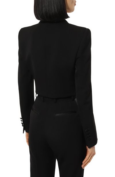 Жакет из шерсти и шелка DOLCE & GABBANA черного цвета по цене 308000 руб., арт. F291WT/FU21E, фото 4 Жакет из шерсти и шелка DOLCE & GABBANA, арт. F291WT/FU21E, фото 4