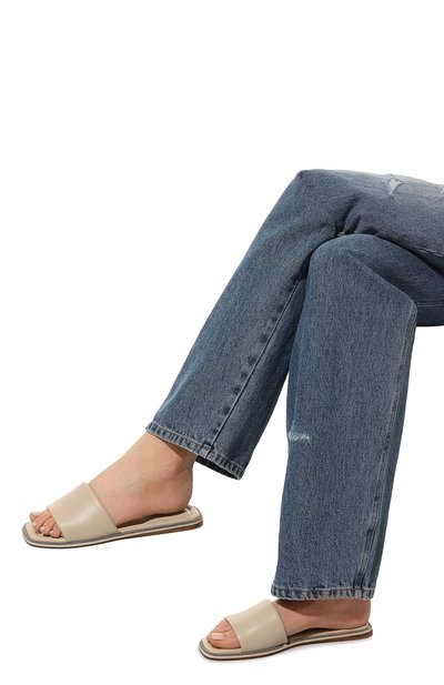 Кожаные шлепанцы BRUNELLO CUCINELLI бежевого цвета по цене 75950 руб., арт. MZCWC2150, фото 3 Кожаные шлепанцы BRUNELLO CUCINELLI, арт. MZCWC2150, фото 3