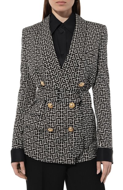 Жакет BALMAIN черно-белого цвета по цене 313500 руб., арт. AF0SG091VD23, фото 3 Жакет BALMAIN, арт. AF0SG091VD23, фото 3