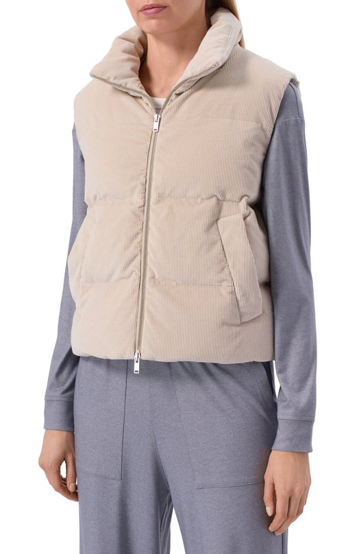 Вельветовый пуховый жилет  MVST M25.1MW.0015_CASHC0 Бежевый  M25.1MW.0015_CASHC0 Фото 3