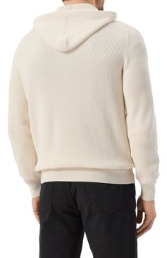Мужской хлопковый кардиган BRUNELLO CUCINELLI кремового цвета, арт. M29200416G | Фото 4 (Рукава: Длинные; Длина (для топов): Стандартные; Материал внешний: Хлопок; Мужское Кросс-КТ: Кардиган-одежда; Стили: Кэжуэл; Застежка: Молния)