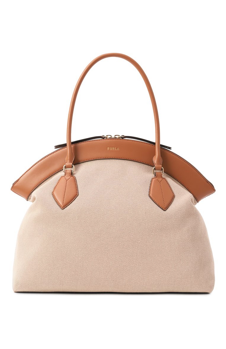Женская сумка-тоут furla erica xl FURLA светло-бежевого цвета, арт. WB01429/BX3540 | Фото 1 (Размер: large; Материал: Текстиль; Автоматизация ТО: Проставлено; Автоматизация состава: Проставлено)