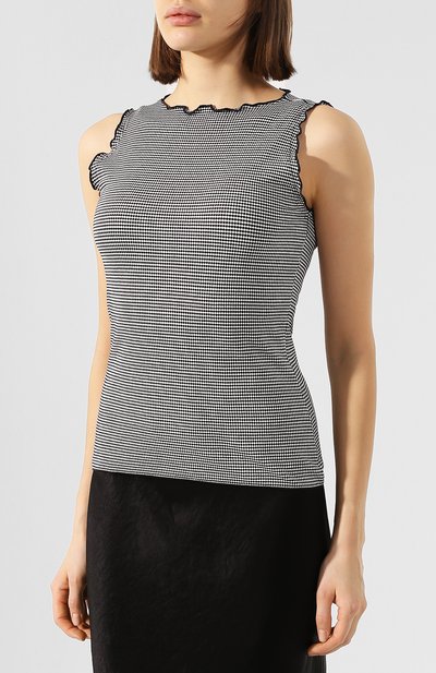 Топ из вискозы EMPORIO ARMANI синего цвета по цене 16900 руб., арт. 3H2K8D/2JL9Z, фото 3 Топ из вискозы EMPORIO ARMANI, арт. 3H2K8D/2JL9Z, фото 3
