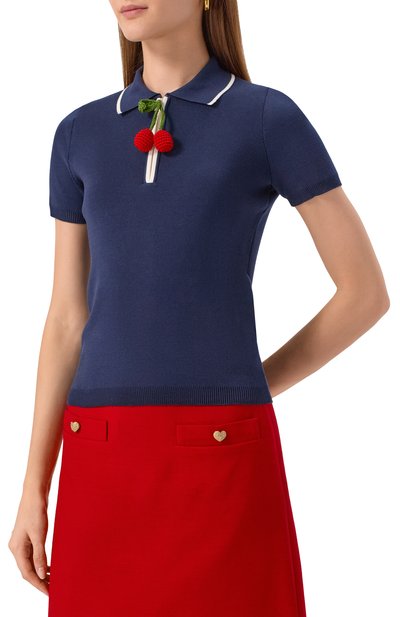 Хлопковое поло VALENTINO, арт. 7B3KC65F/9EQ, фото 3