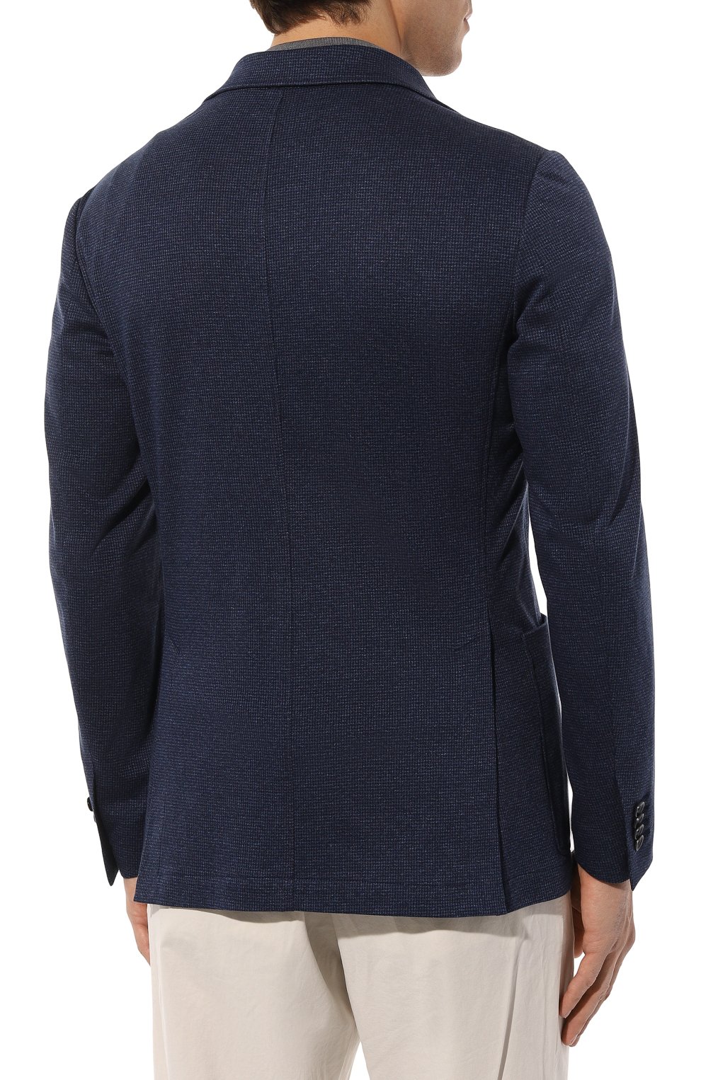Хлопковый пиджак CANALI темно-синего цвета по цене 117500 руб., арт. J0147/JJ02698, фото 4 Хлопковый пиджак CANALI, арт. J0147/JJ02698, фото 4