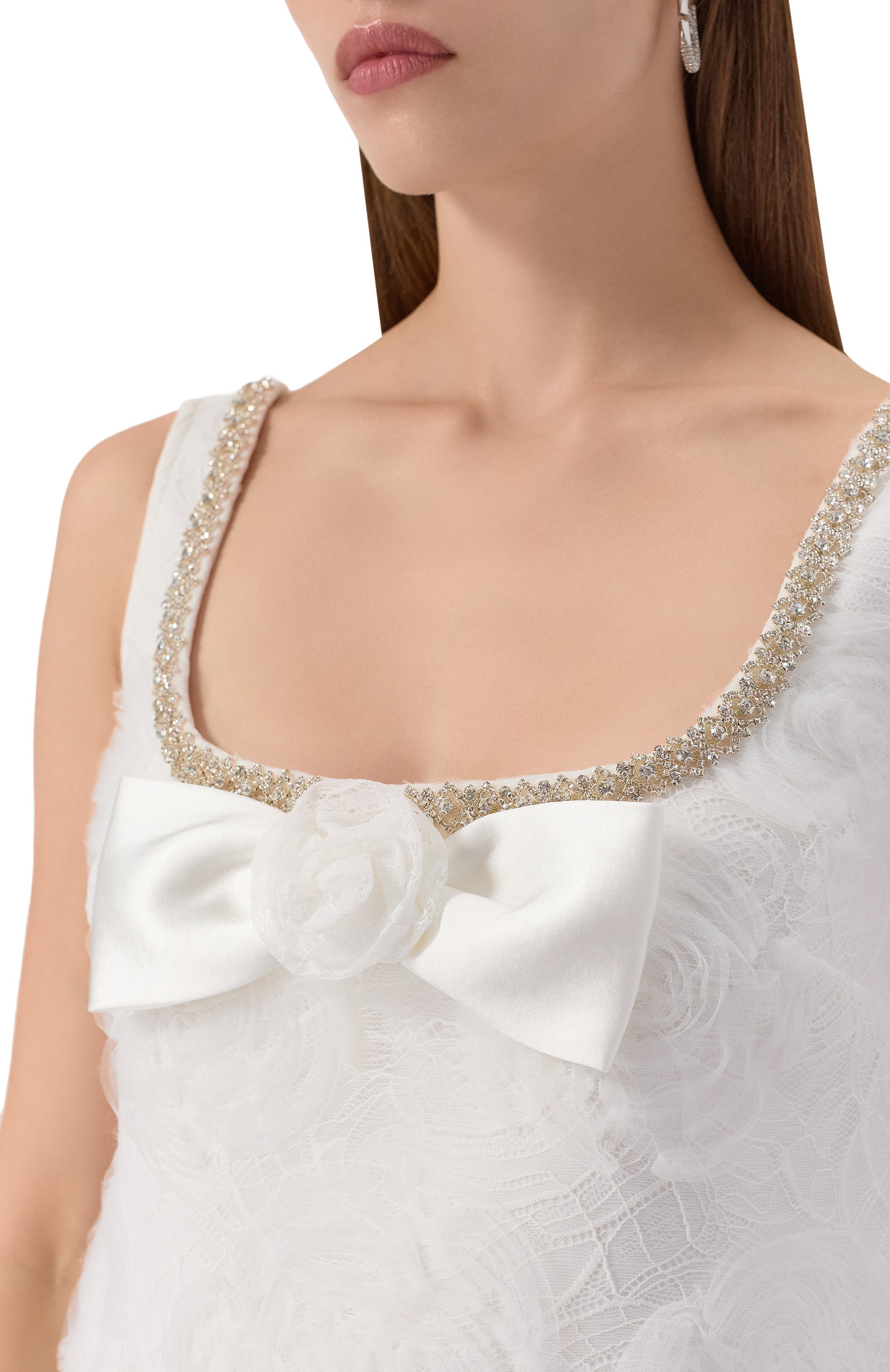 Платье с отделкой стразами SELF-PORTRAIT, арт. PF25036SW, фото 5