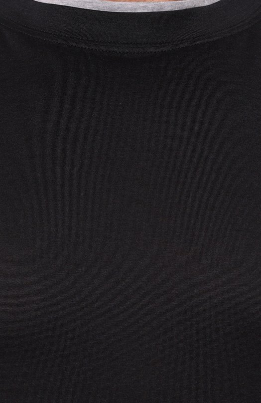 Футболка из шелка и хлопка Brunello Cucinelli MH8367427W Синий  MH8367427W Фото 5