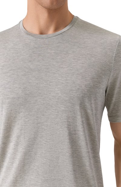 Футболка из шелка и хлопка 12 STOREEZ серого цвета по цене 17000 руб., арт. 132173, фото 5 Футболка из шелка и хлопка 12 STOREEZ, арт. 132173, фото 5