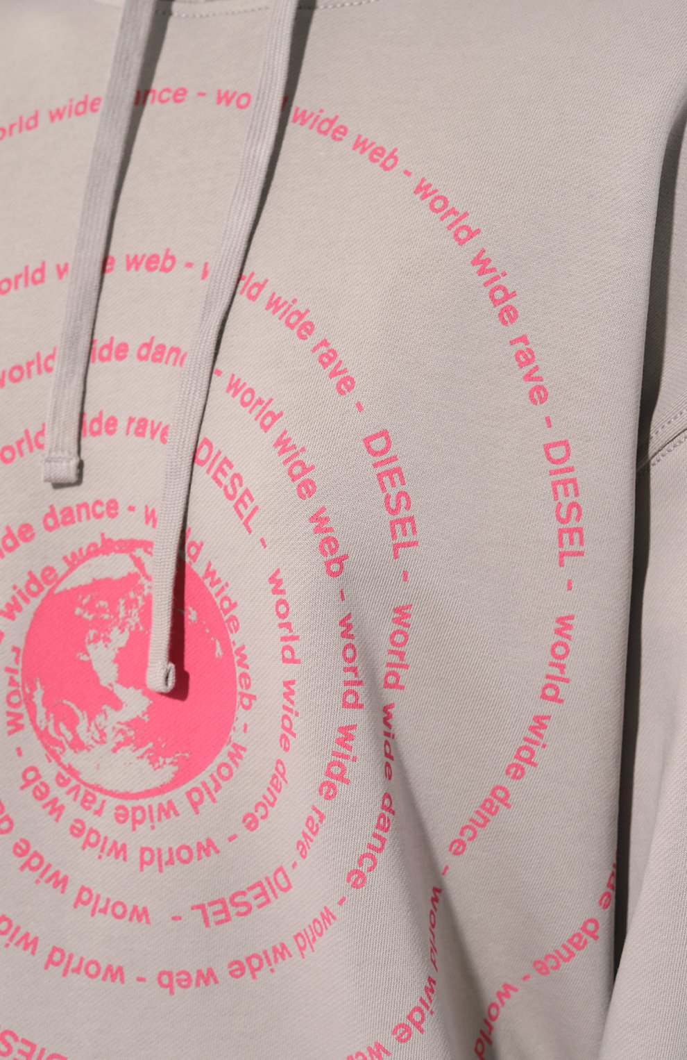 Хлопковое худи DIESEL светло-серого цвета по цене 18500 руб., арт. A11112/0JFAV, фото 5 Хлопковое худи DIESEL, арт. A11112/0JFAV, фото 5