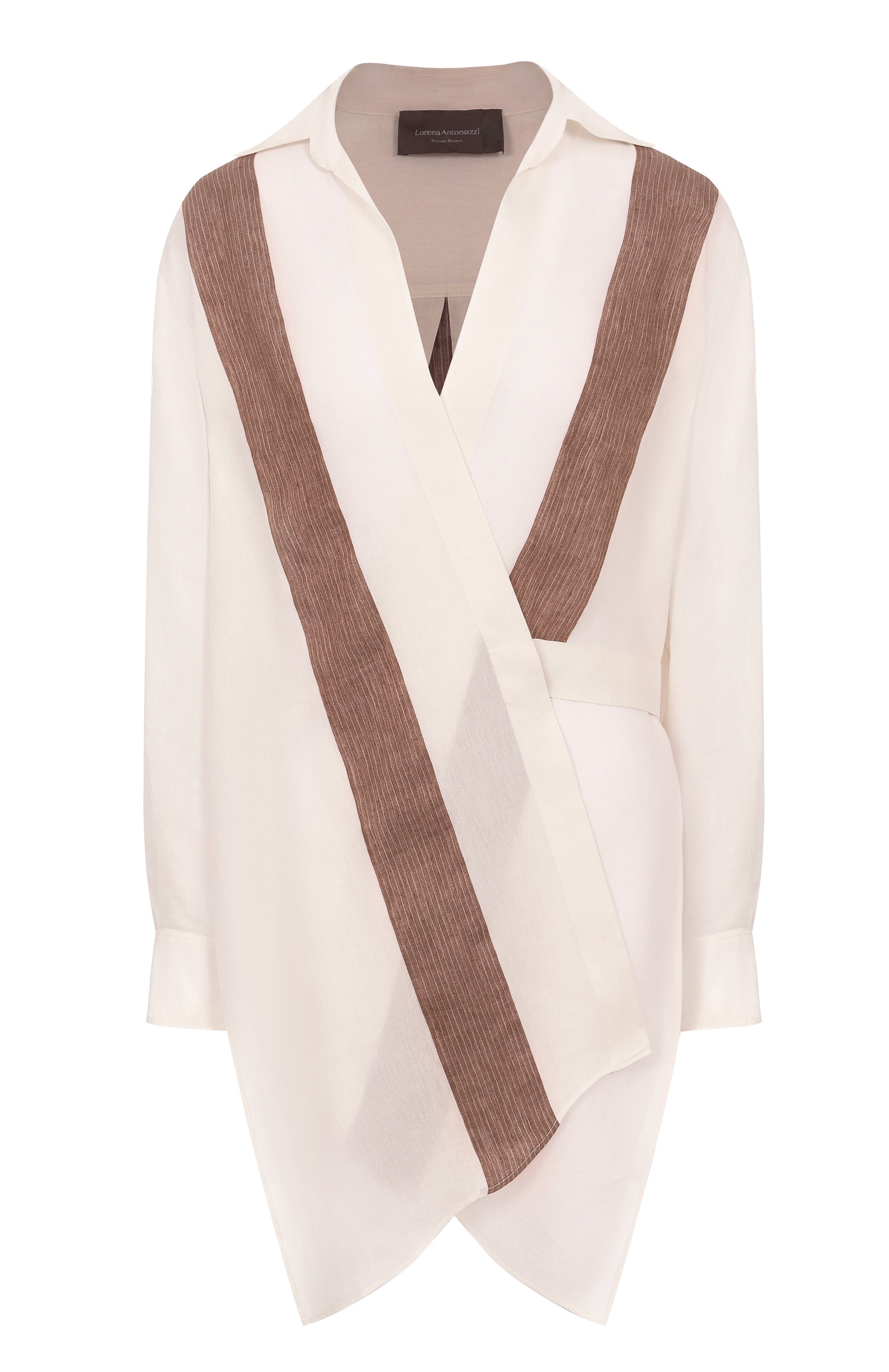 Блузка изо льна и вискозы LORENA ANTONIAZZI кремового цвета по цене 108000 руб., арт. R2570CA46A/4937, фото 1 Блузка изо льна и вискозы LORENA ANTONIAZZI, арт. R2570CA46A/4937, фото 1