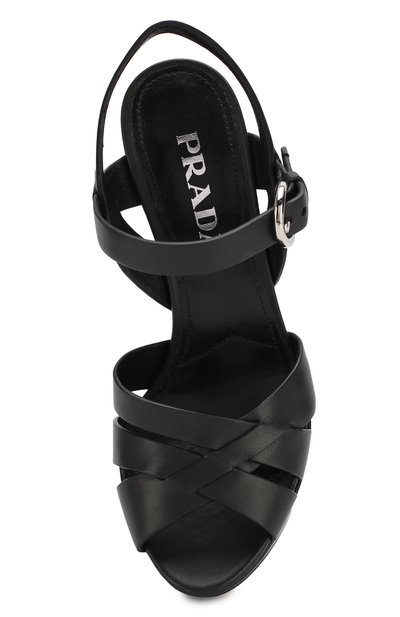 Кожаные босоножки PRADA, арт. 1XP64A-3A6F-F0002-105, фото 4