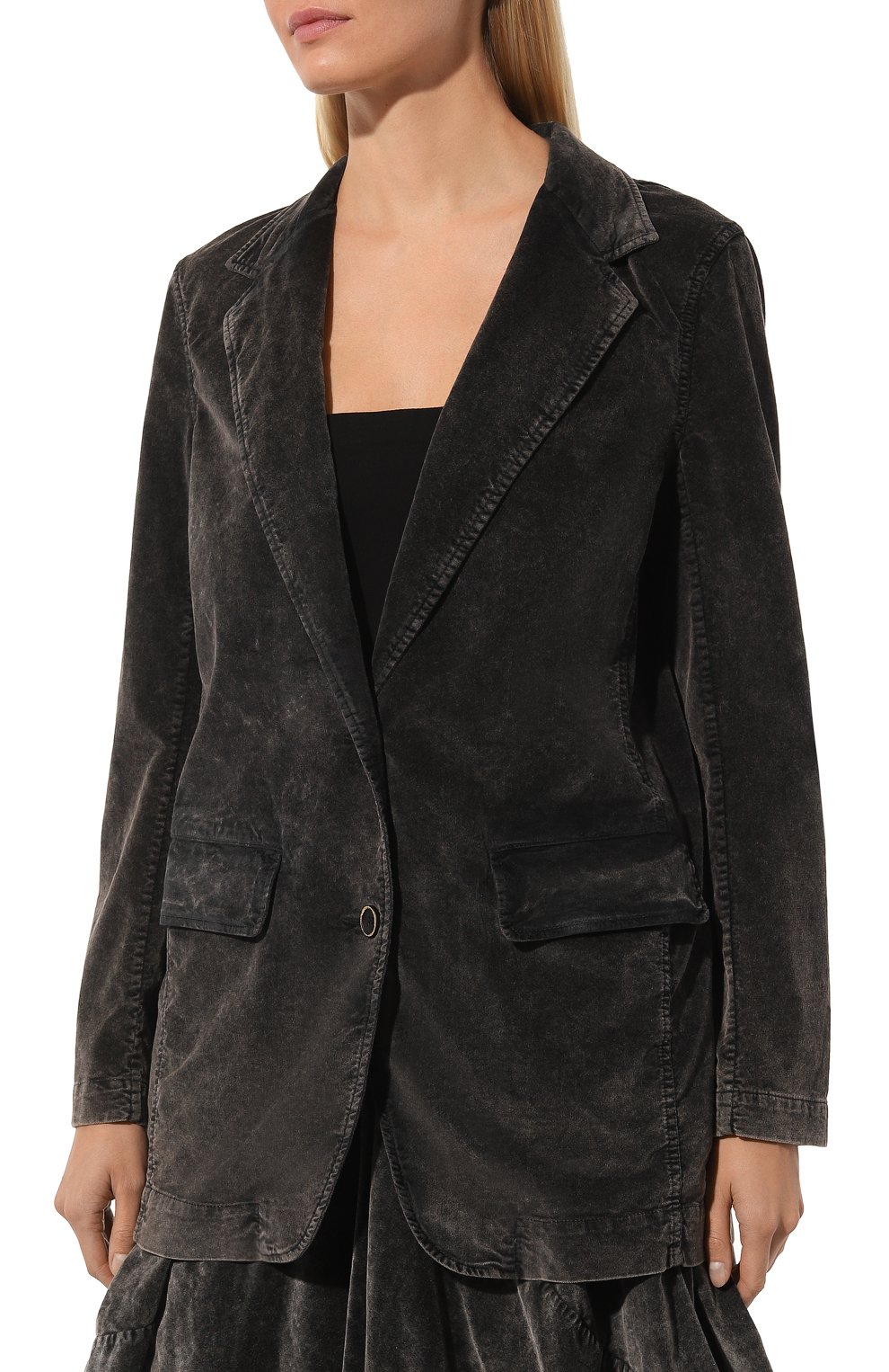 Бархатный жакет UMA WANG темно-серого цвета по цене 103500 руб., арт. UP6020, фото 3 Бархатный жакет UMA WANG, арт. UP6020, фото 3