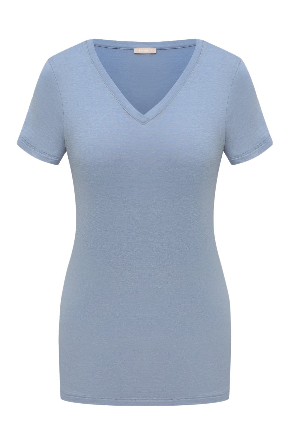 Хлопковая футболка HANRO голубого цвета по цене 10530 руб., арт. 074842, фото 1 Хлопковая футболка HANRO, арт. 074842, фото 1