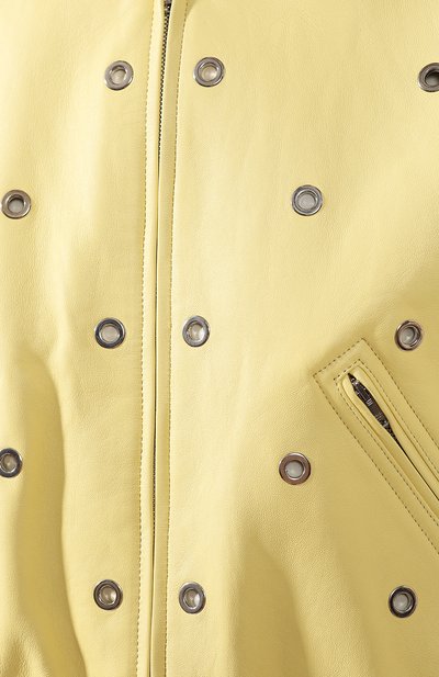Кожаный бомбер ISABEL MARANT желтого цвета по цене 237500 руб., арт. VE1289-20P003I/QUENTY, фото 5 Кожаный бомбер ISABEL MARANT, арт. VE1289-20P003I/QUENTY, фото 5