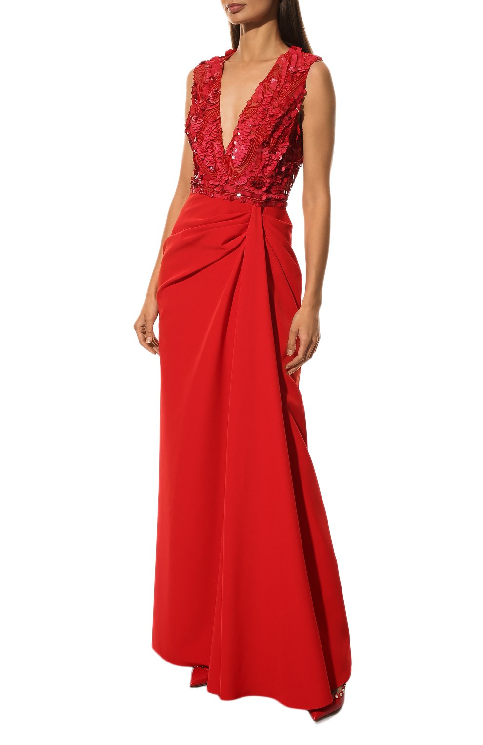 Платье ZUHAIR MURAD красного цвета по цене 426500 руб., арт. DRS19026/CRCA005, фото 3 Платье ZUHAIR MURAD, арт. DRS19026/CRCA005, фото 3
