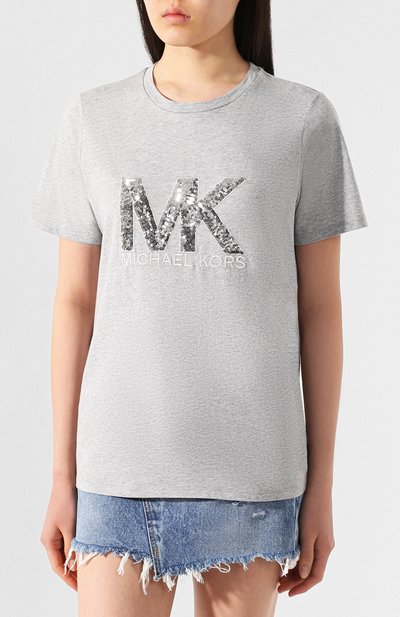 Хлопковая футболка MICHAEL MICHAEL KORS, арт. MH95MCE97J, фото 3