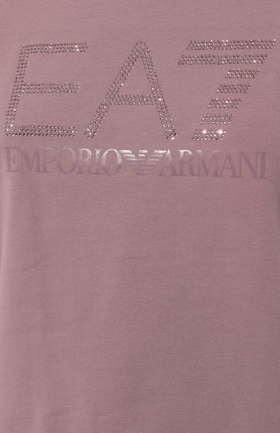 Хлопковая футболка EA7 сиреневого цвета по цене 9950 руб., арт. 6DTT14/TJQCZ, фото 5 Хлопковая футболка EA7, арт. 6DTT14/TJQCZ, фото 5