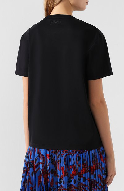 Хлопковая футболка KENZO черного цвета по цене 21750 руб., арт. 2TS751988, фото 4 Хлопковая футболка KENZO, арт. 2TS751988, фото 4